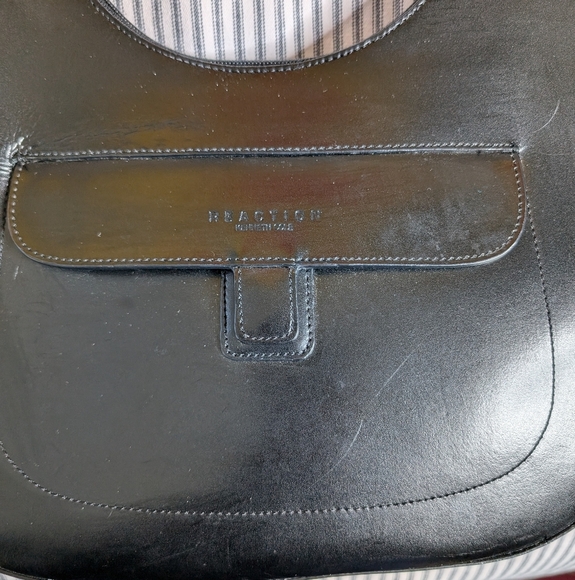 Kenneth Cole Reaction black leather y2k shoulder bag - Picture 9 of 12